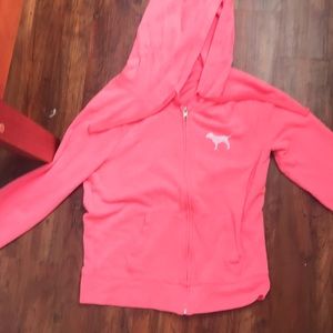 Neon pink zip up PINK 1986 sweatshirt